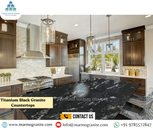 Titanium Black Granite Countertops