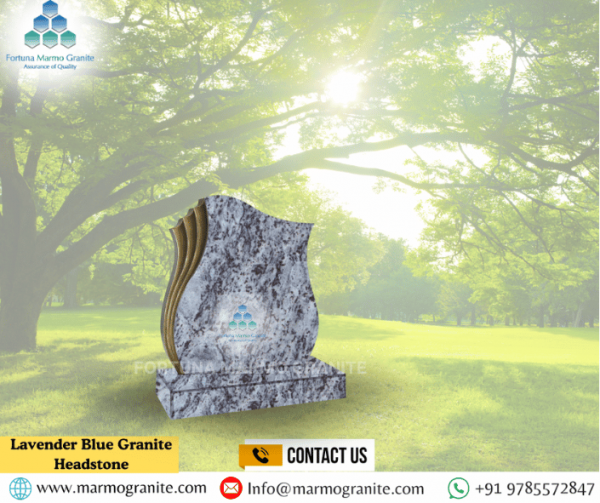 Lavender Blue Granite Headstone