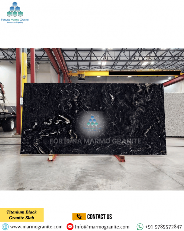 Titanium Black Granite Slab
