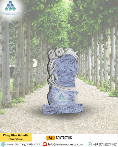 Vizag Blue Granite Headstone
