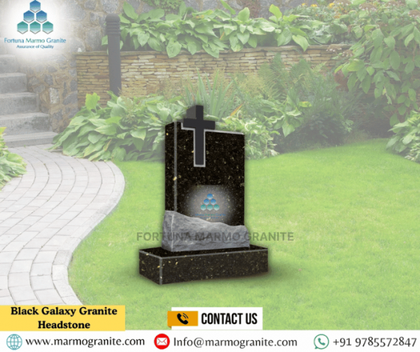 Black Galaxy Granite Headstone