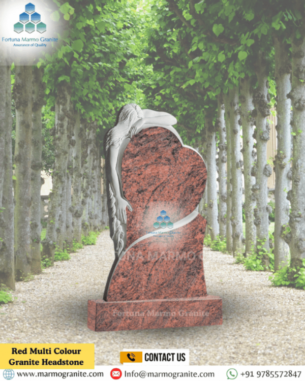Red Multi Colour Granite Headstone