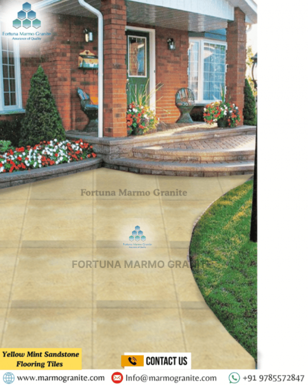 Yellow Mint Sandstone Flooring Tiles 
