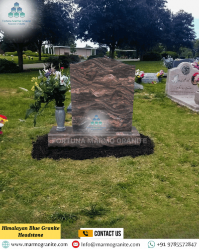 Himalayan Blue Granite Headstone