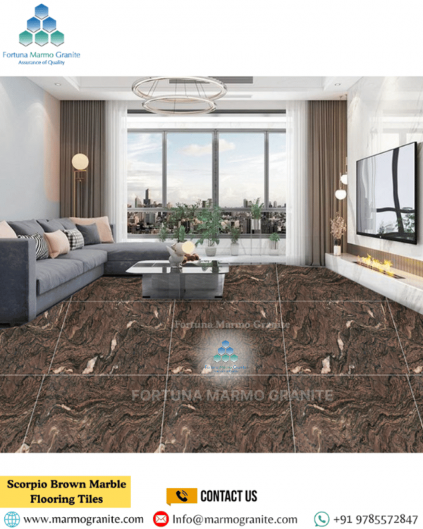 Scorpio Brown Marble Flooring Tiles