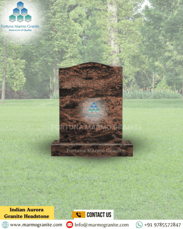 Indian Aurora Granite Headstone