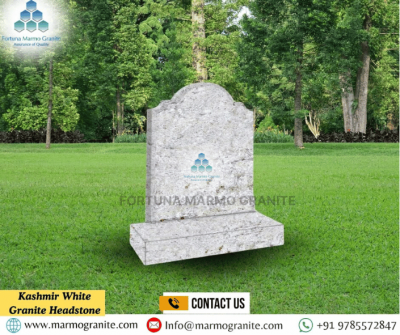Kashmir White Granite Headstone