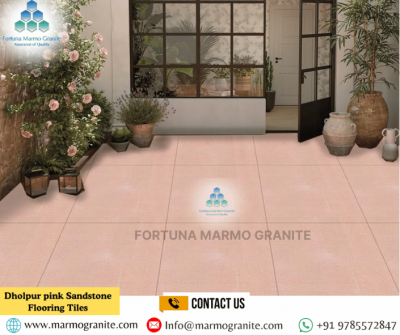 Dholpur Pink Sandstone Flooring Tiles