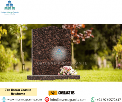 Tan Brown Granite Headstone