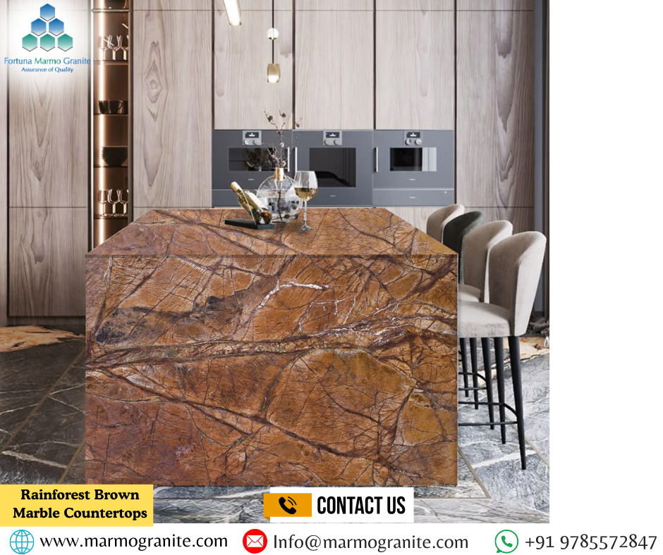 Rainforest Brown Marble Countertops
