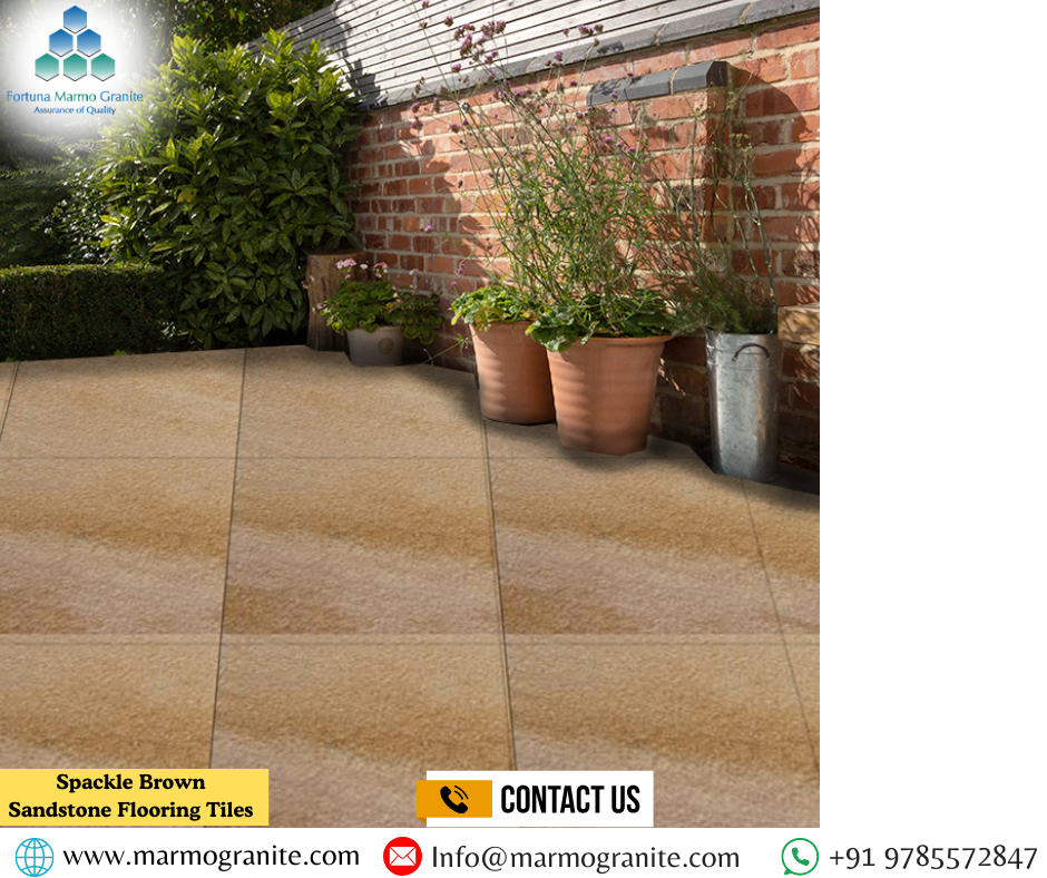 Spackle Brown Sandstone Flooring Tiles