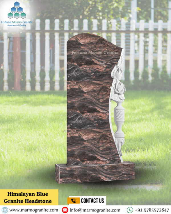 Himalayan Blue Granite Headstone