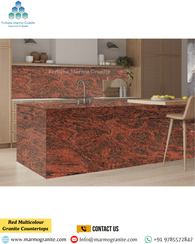 Red Multicolour Granite Countertops