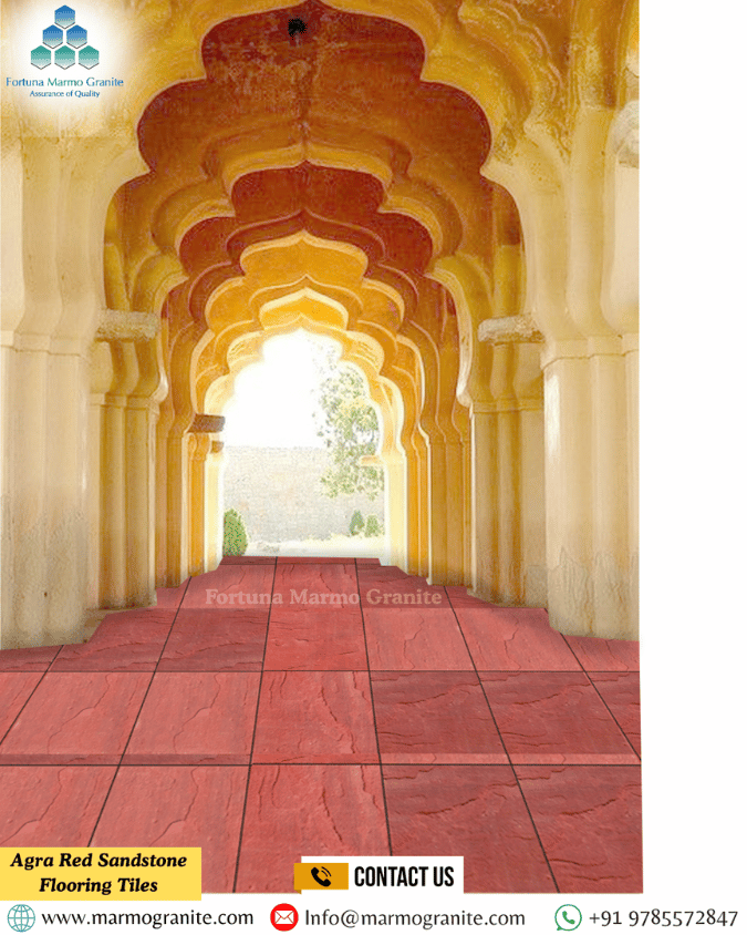 Agra Red Sandstone Flooring Tiles