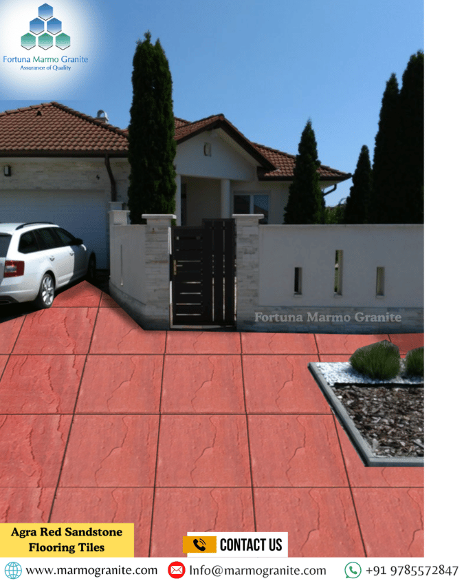 Agra Red Sandstone Flooring Tiles