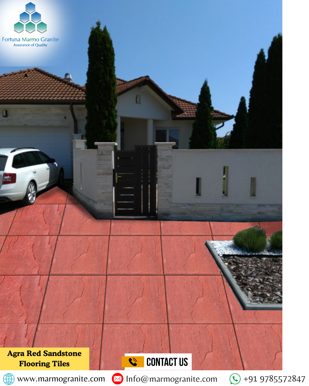 Agra Red Sandstone Flooring Tiles