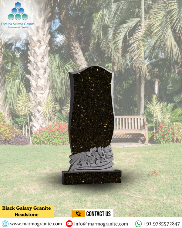 Black Galaxy Granite Headstone