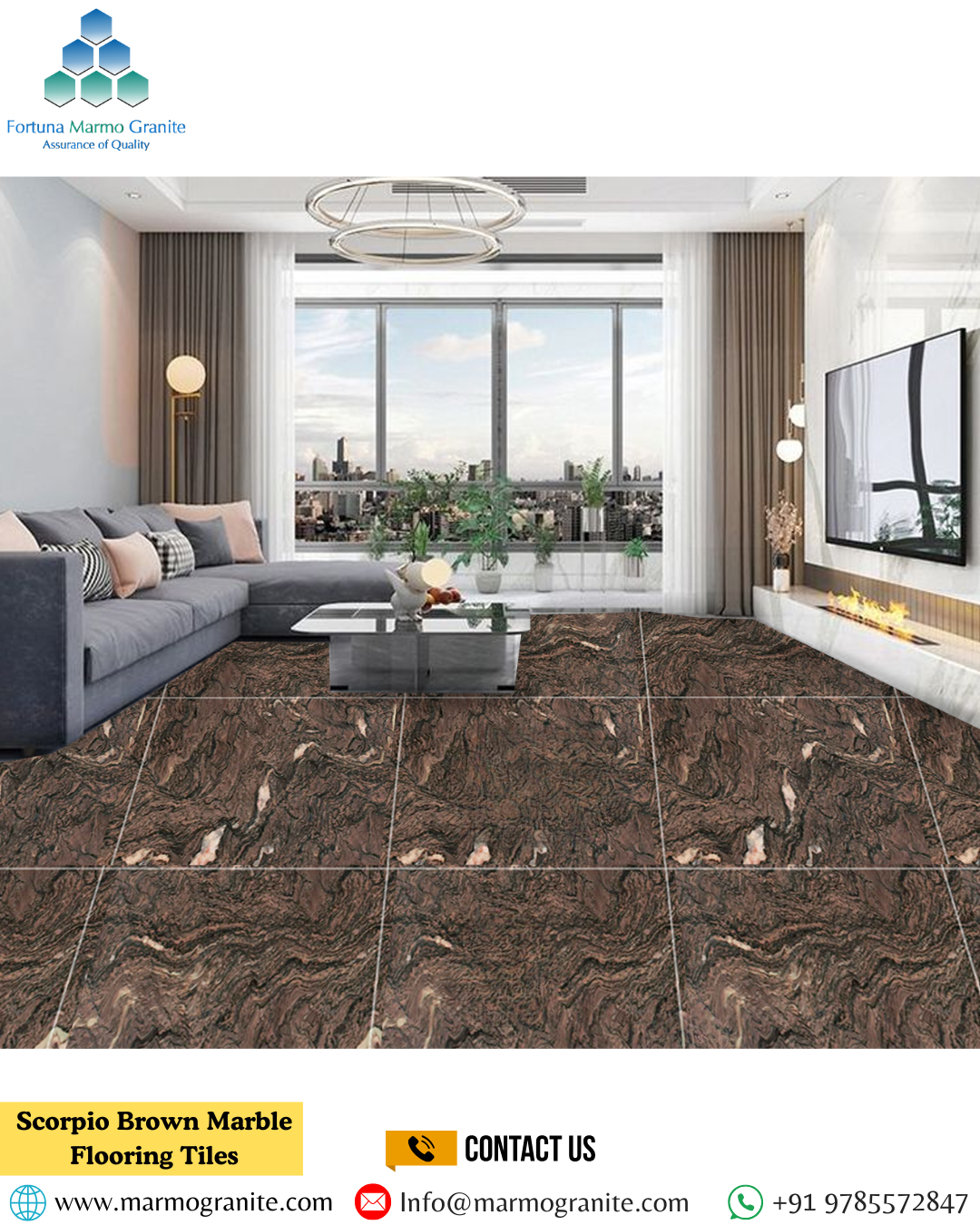 Scorpio Brown Marble Flooring Tiles