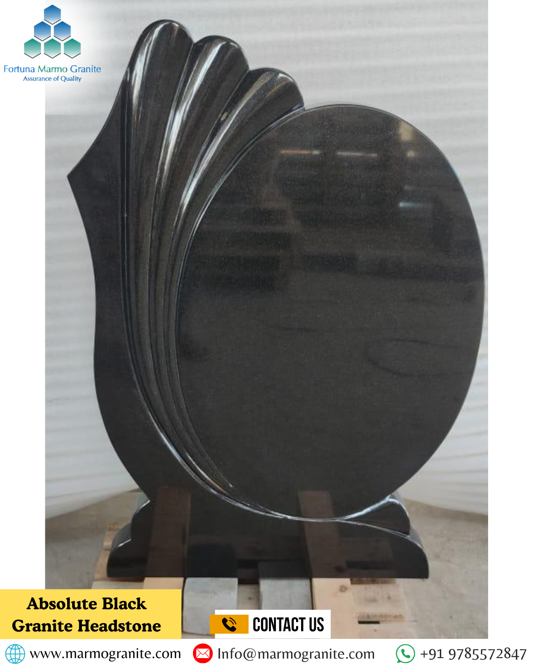 Absolute Black Granite Headstone