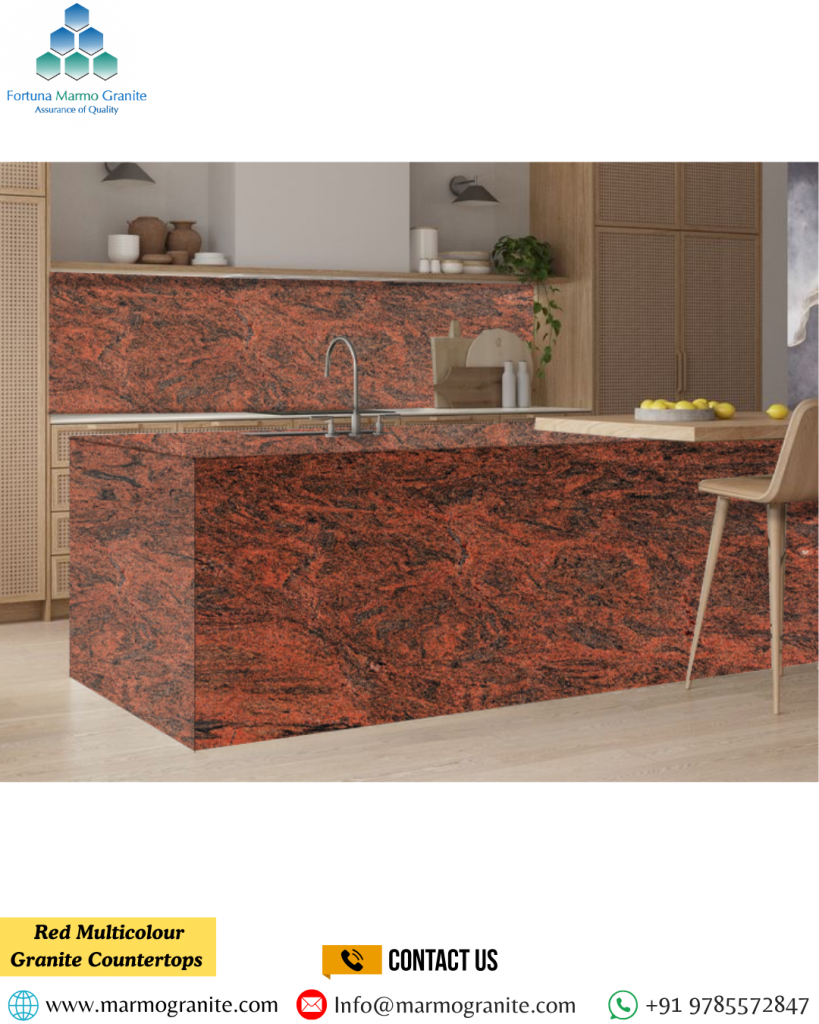 Red Multicolour Granite Countertops