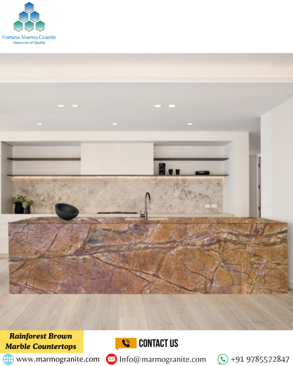 Rainforest Brown Marble Countertops