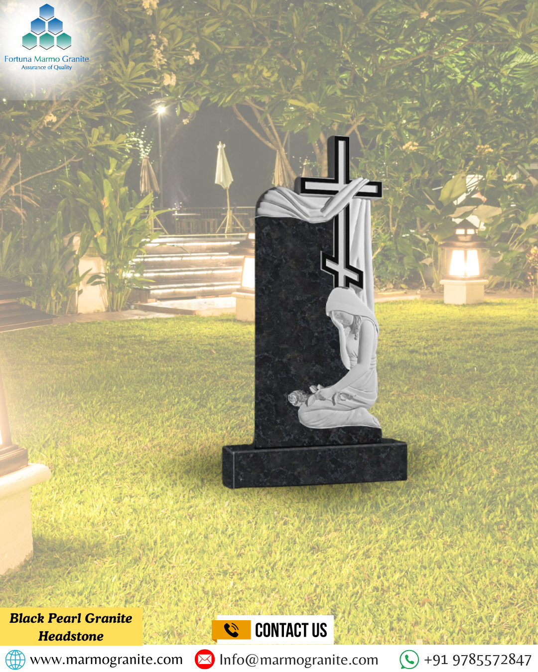 Black Pearl Granite Headstone