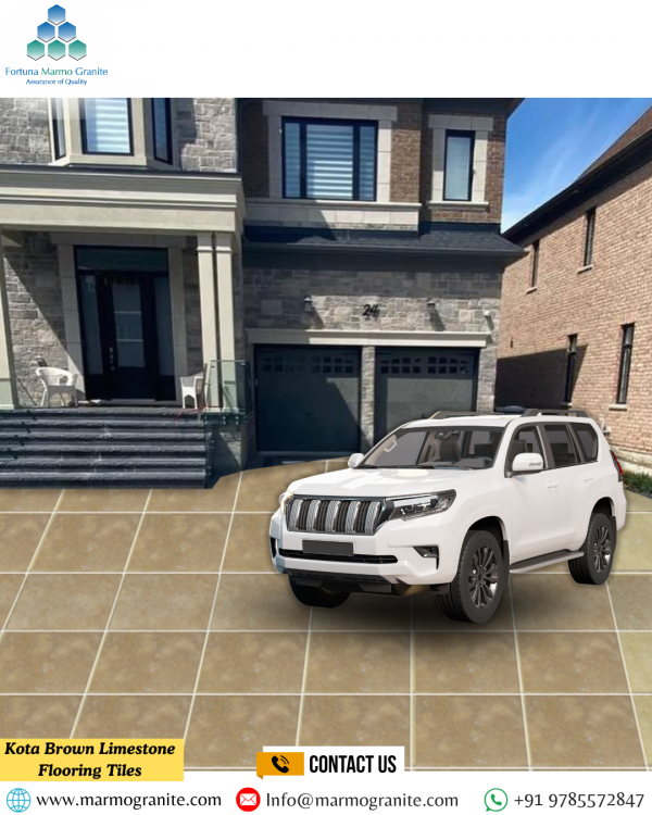 Kota Brown Limestone Flooring Tiles