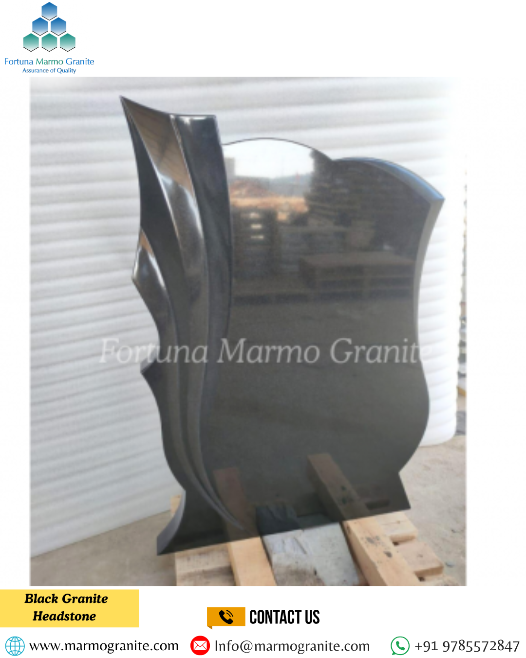 Black Granite Headstone 