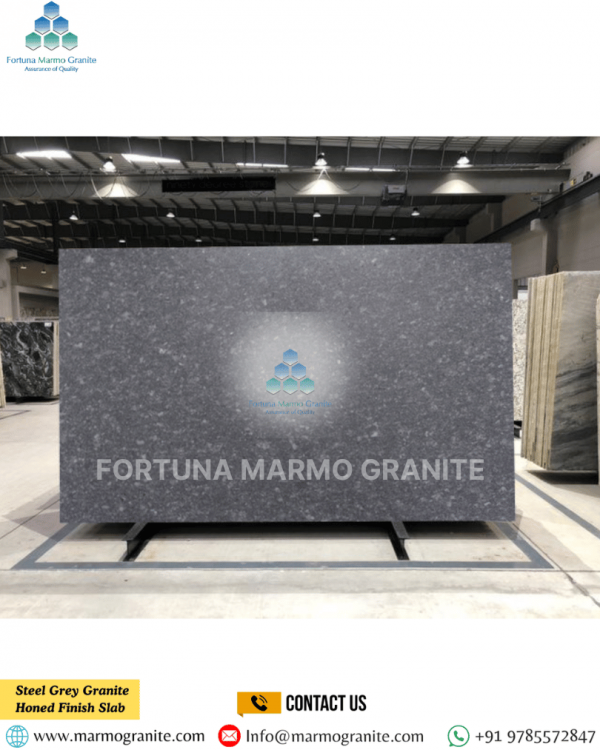 Steel Grey Granite Honed Finish Slab