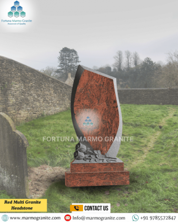 Red Multi Granite Headstone