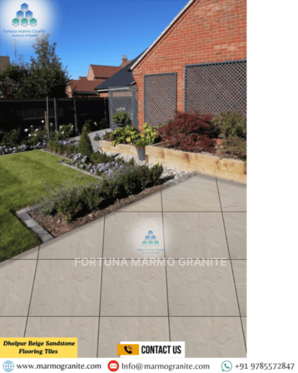 Dholpur Beige Sandstone Flooring Tiles