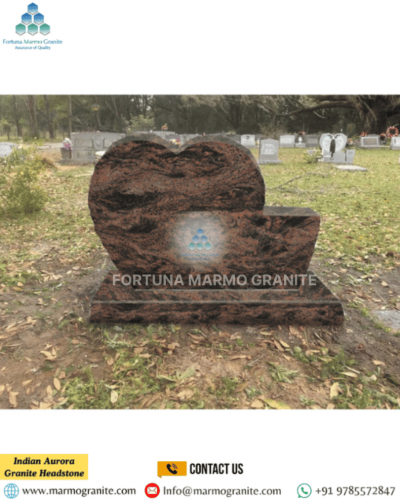 Indian Aurora Granite Headstone