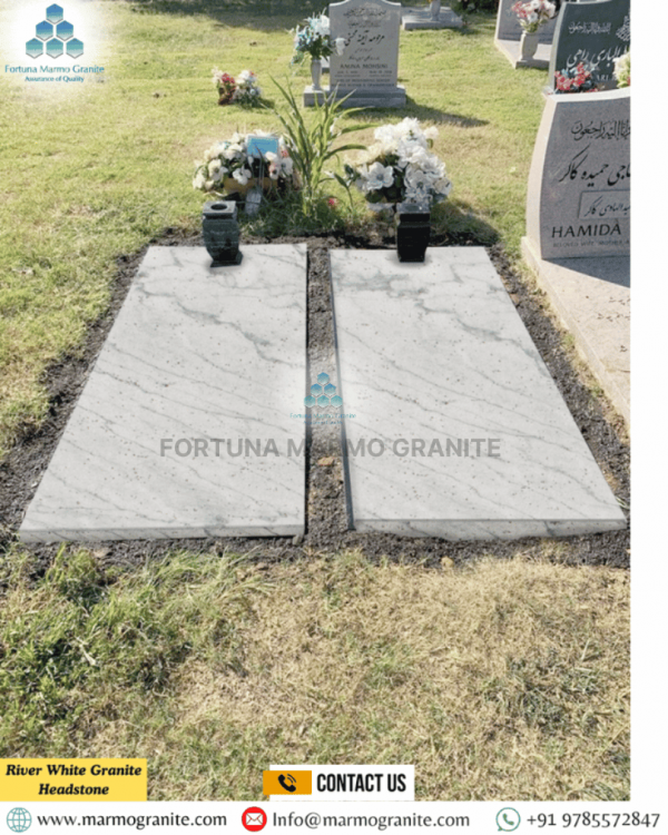 River White Granite Headstone