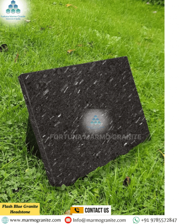 Flash Blue Granite Headstone
