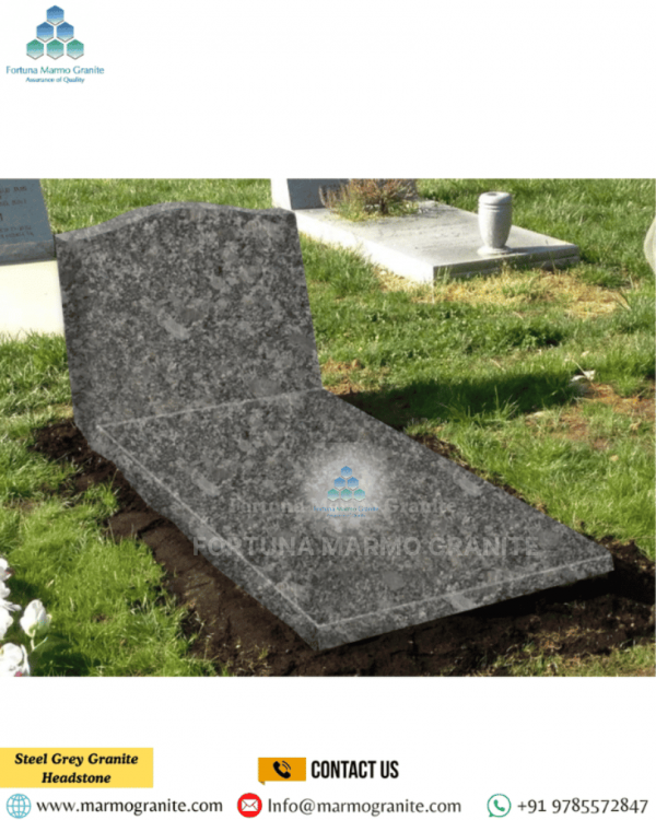 Steel Grey Granite Headstone