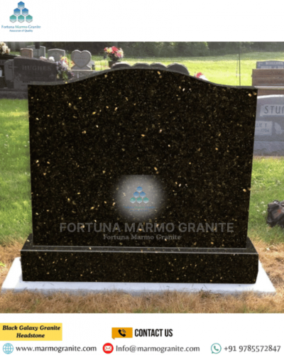 Black galaxy granite Headstone