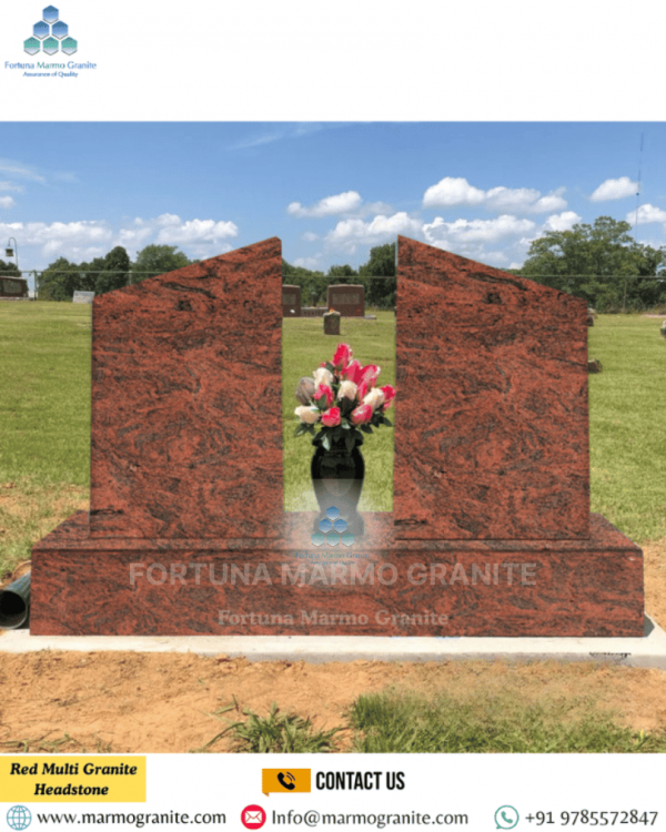 Red Multi Granite Headstone 