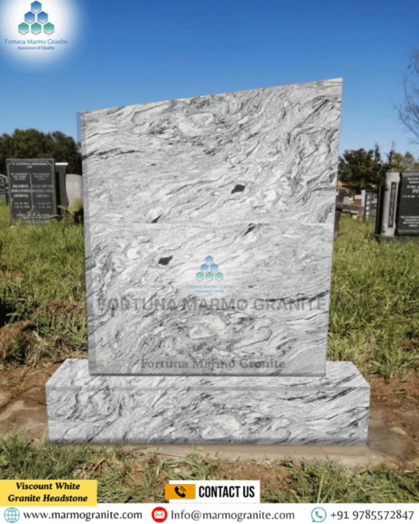Viscount White Granite Headstone