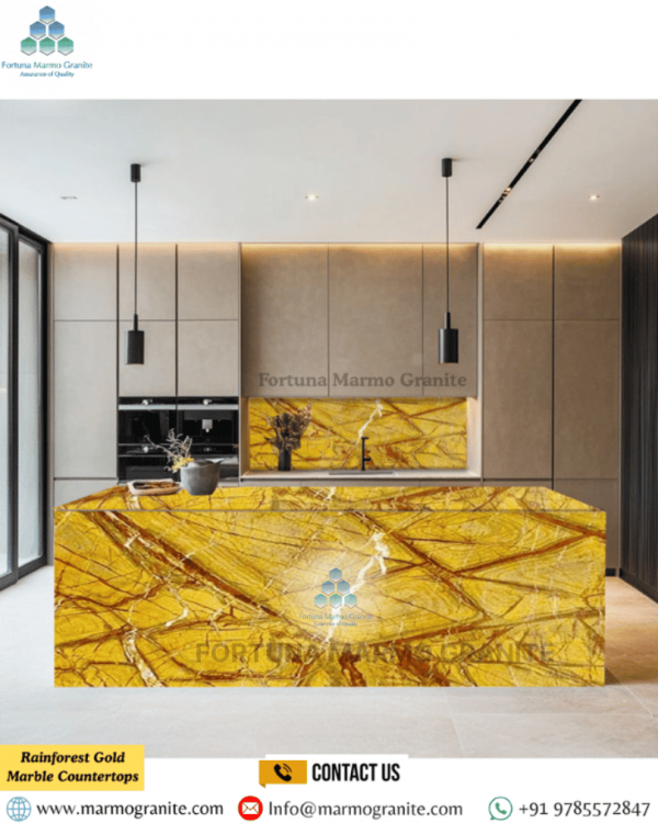 Rainforest Gold Marble Countertops
