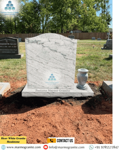 River White Granite Headstone