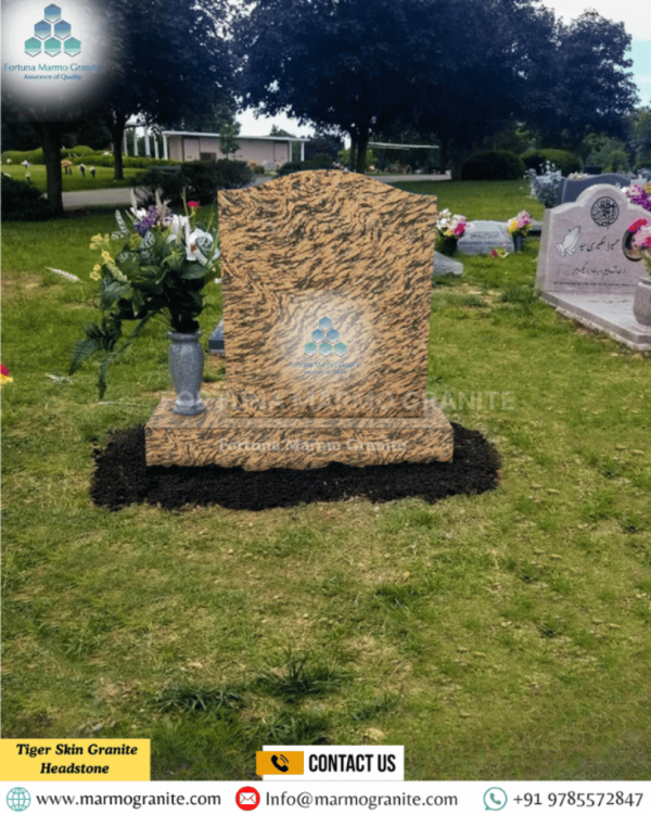 Tiger Skin Granite Headstone 