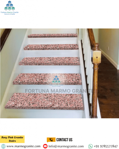 Rosy Pink Granite Stairs