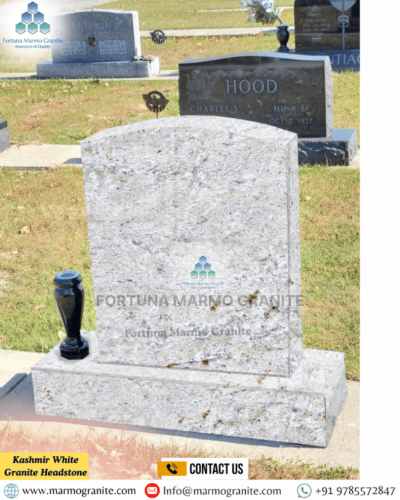 Kashmir White Granite Headstone