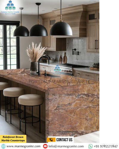 Rainforest Brown Marble Countertops