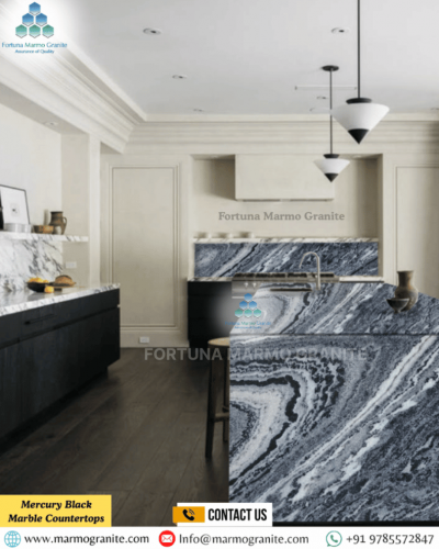 Mercury Black Marble Countertops