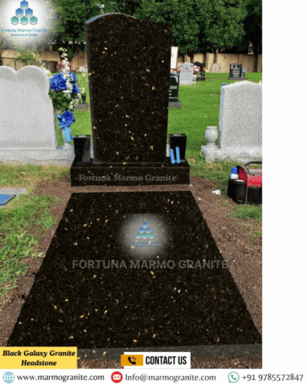 Black Galaxy Granite Headstone