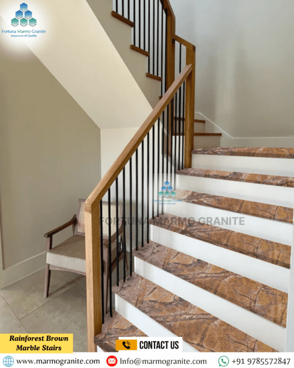 Rainforest Brown Marble Stairs