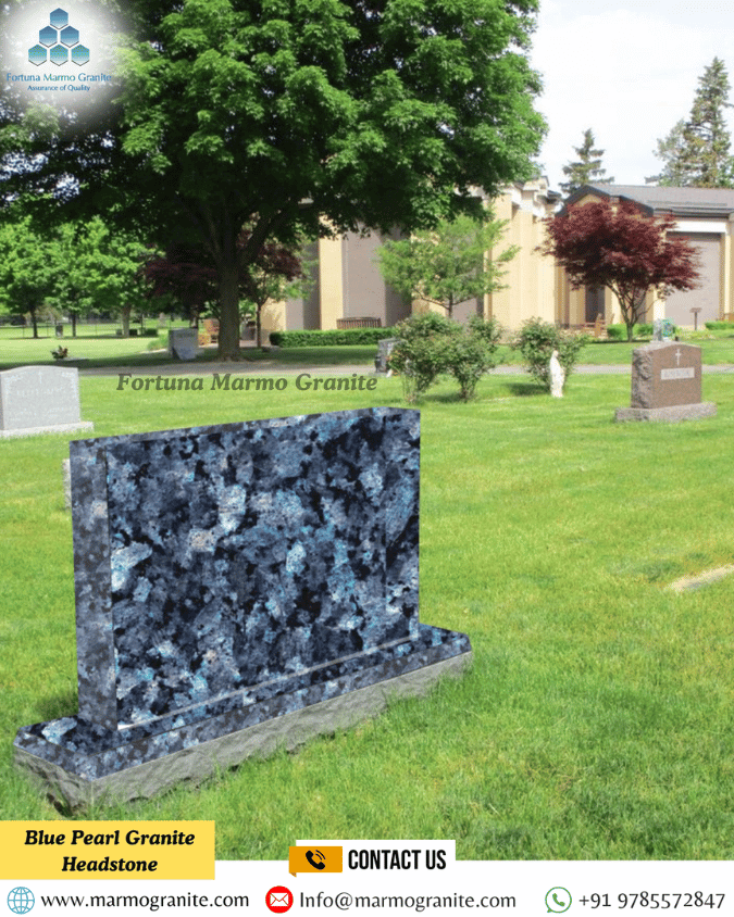 Blue Pearl Granite Headstone