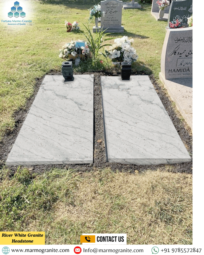River White Granite Headstone