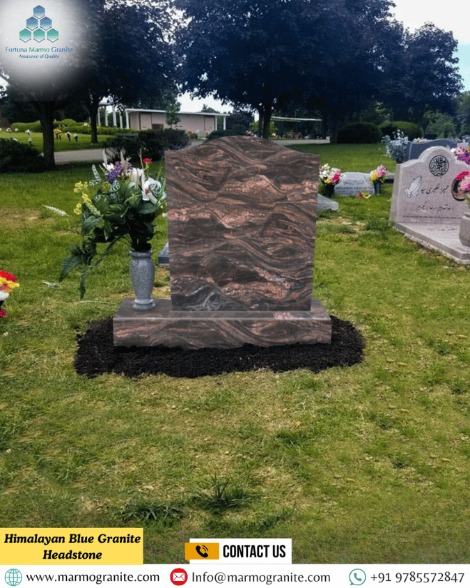 Himalayan Blue Granite Headstone